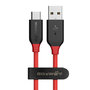 BlitzWolf AmpCore BW-TC5 3A USB Type-C gevlochten oplaad datakabel 1m rood