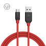 BlitzWolf AmpCore BW-MC4 2.4A Micro USB gevlochten oplaad datakabel 1m rood